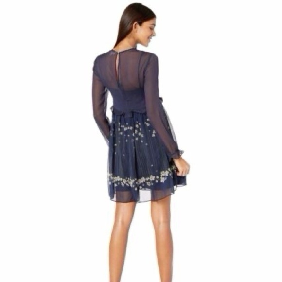 NEW Ted Baker Women’s Zumi Dress Pearl Print Navy Long Sleeve Size 1 - Picture 6 of 11